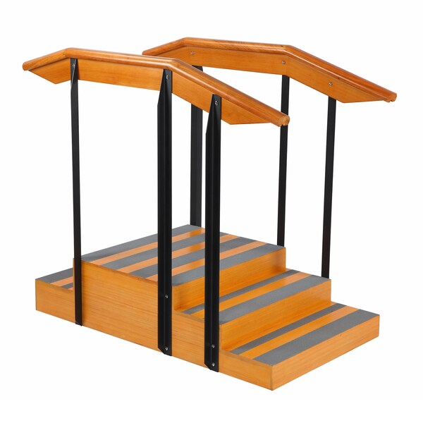 Viva Comfort Hardwood Physical Therapy Up and Down Non-slip Staircase with Safety Handles for Leg Rehab ADI906-01-MK - main